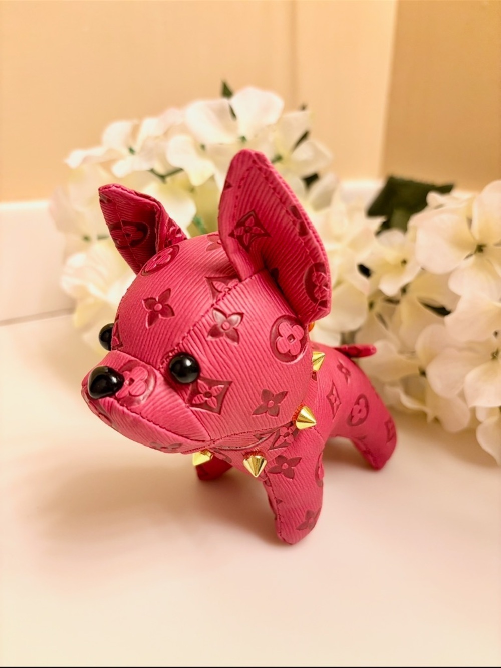 HOT PINK ADORABLE DOG KEYCHAIN / BAG CHARM BRAND NEW